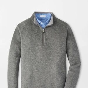 Peter Millar Gray Zip Up Sweater